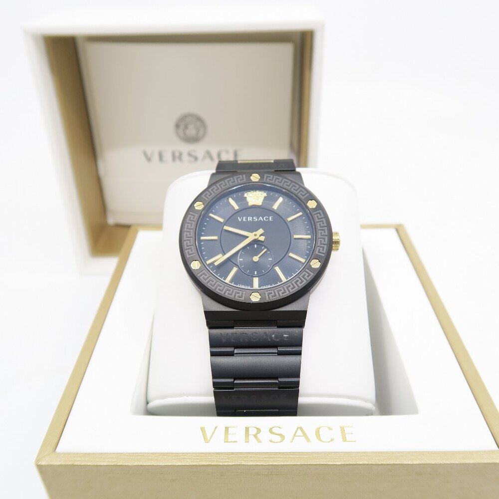 Versace VEVI00620 Greca Logo Matte Black 41mm., Quartz, New Watch for Men.